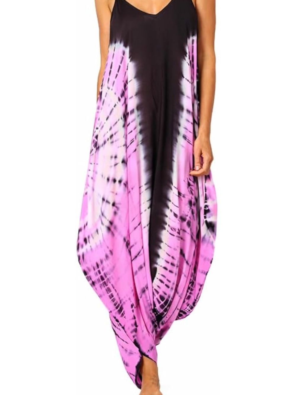 InGear Resort Women's Pink & Black Tie-Dye Maxi Romper Size L/XL NWT